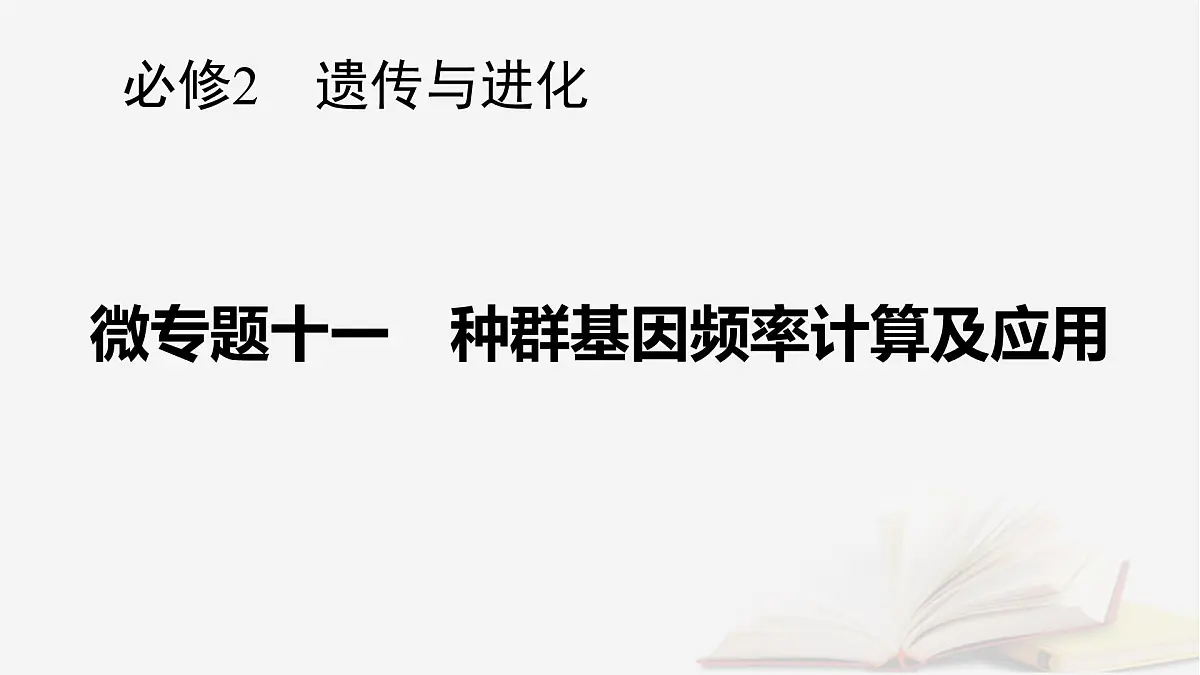 2026届高考生物一轮总复习必修2微专题11种群基因频率计算及应用课件第1页