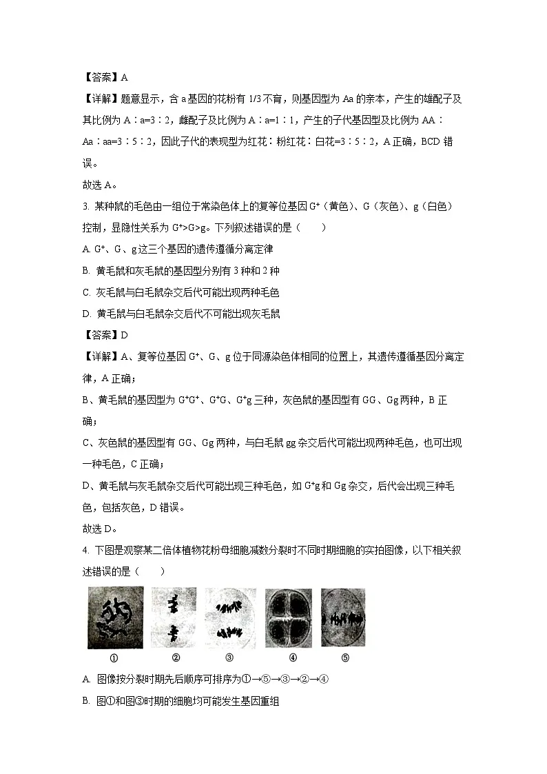 【生物】江苏省联考2024-2025学年高一下学期5月月考试题（解析版）第2页