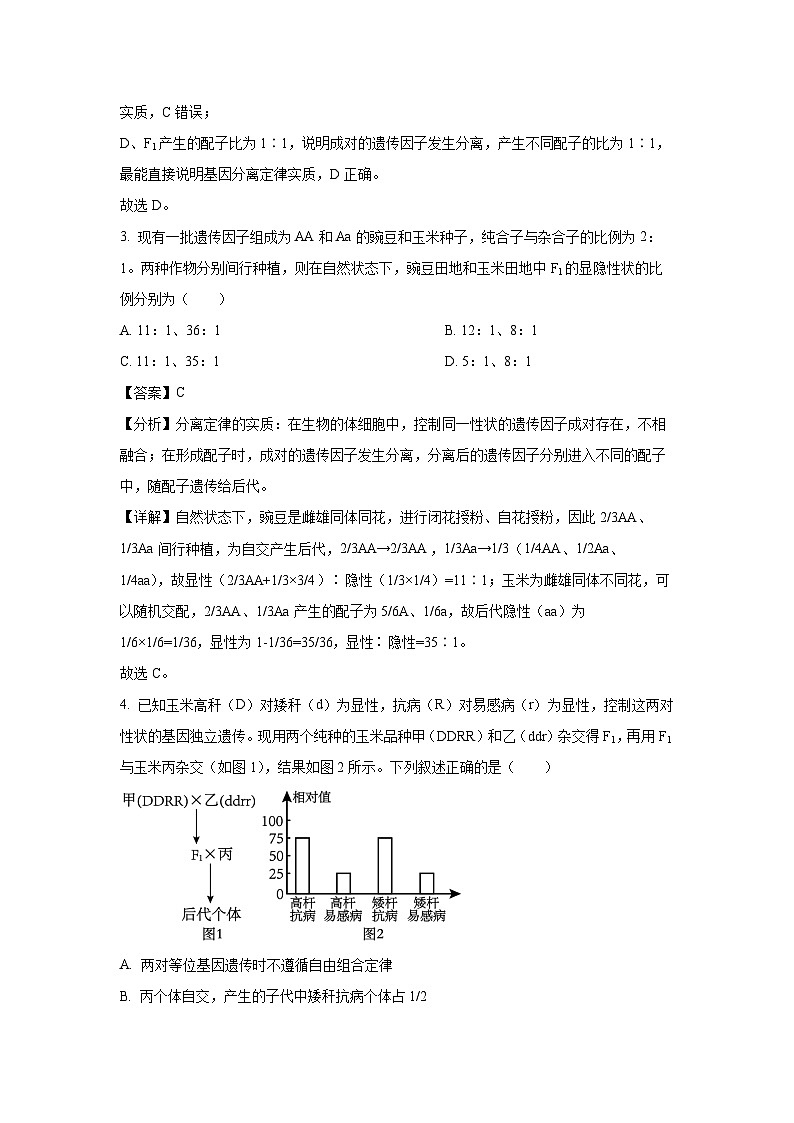 【生物】河北省保定市六校联考2023-2024学年高一下学期期中试题（解析版）第2页