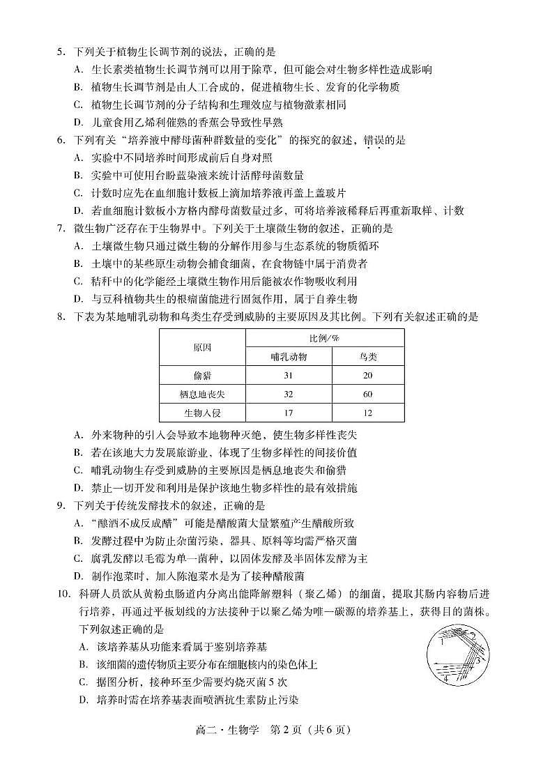 广东省揭阳市2024-2025学年高二下学期期末考试 生物 PDF版含答案第2页