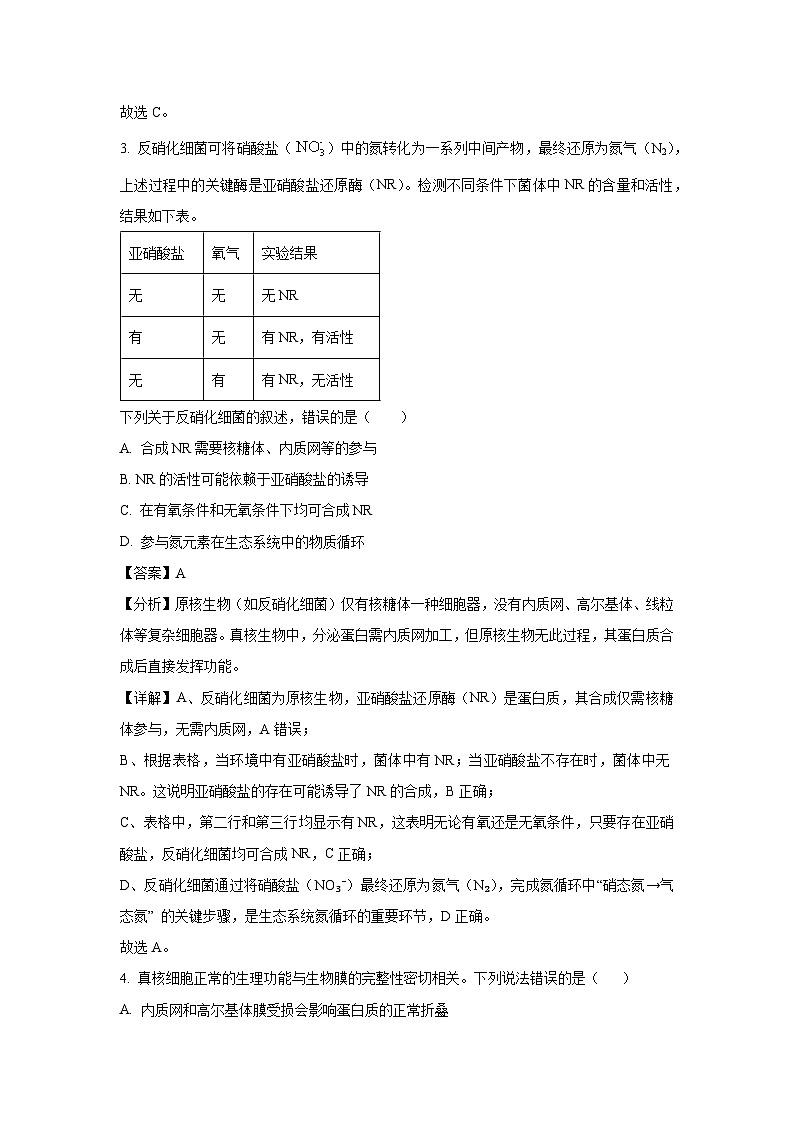 浙江省嘉兴市2025届高三下5月模拟生物试卷（解析版）第2页
