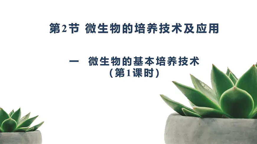 人教版高中生物选修3 1-2《微生物的培养技术及应用》第1课时 教学课件第1页