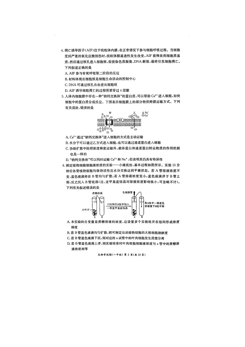 湖南省长沙市一中2024-2025学年高二下期期末考生物卷含答案第2页