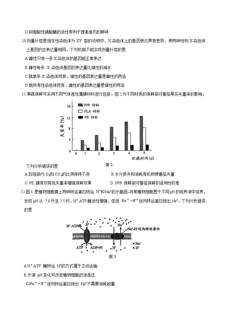 广东省汕头市2024-2025学年高二下学期期末考试生物试卷（Word版附答案）第3页