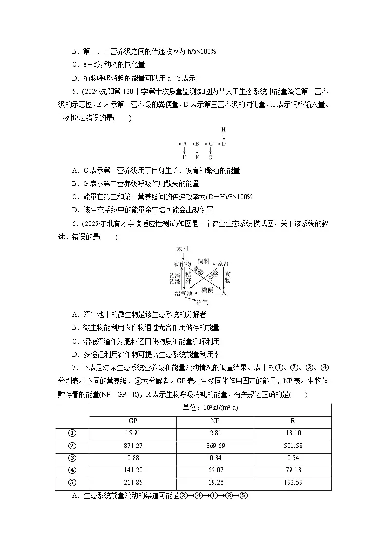2026届高考生物一轮总复习提能训练练案37生态系统的结构与能量流动第2页