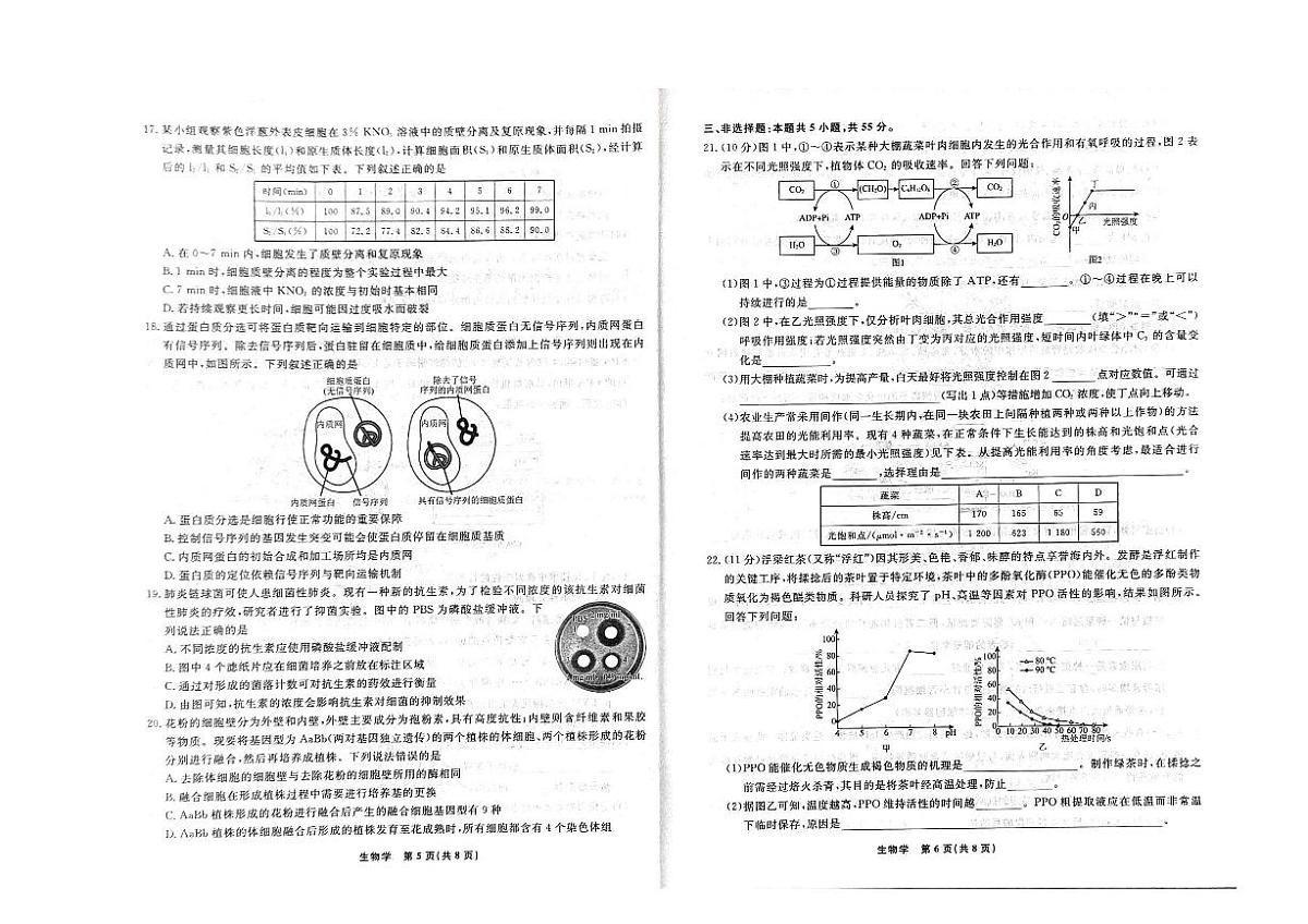 辽宁省县域重点2025届新高二下学期7月期末考-生物试题+答案第3页