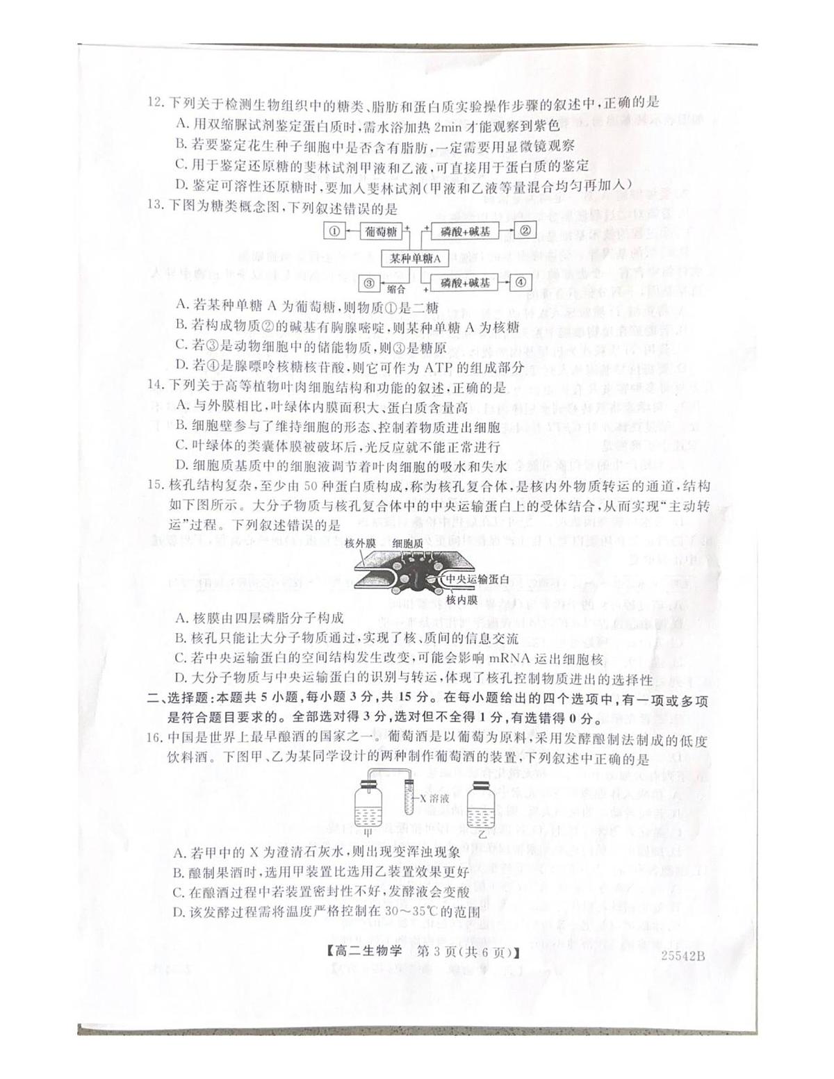 吉林省白山市五校2025届新高二下学期7月期末考试-生物试卷+答案第3页