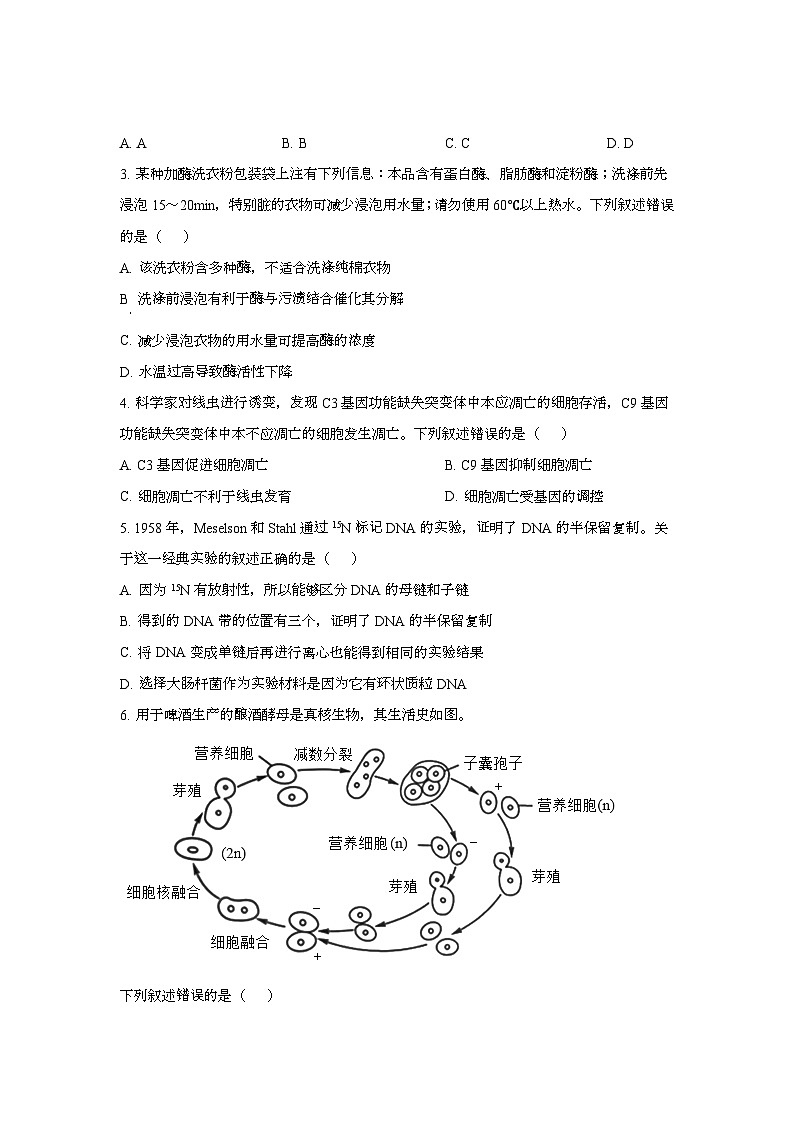 2025年6月北京普通高中学业水平选择性考试生物试题[原卷]附答案第2页