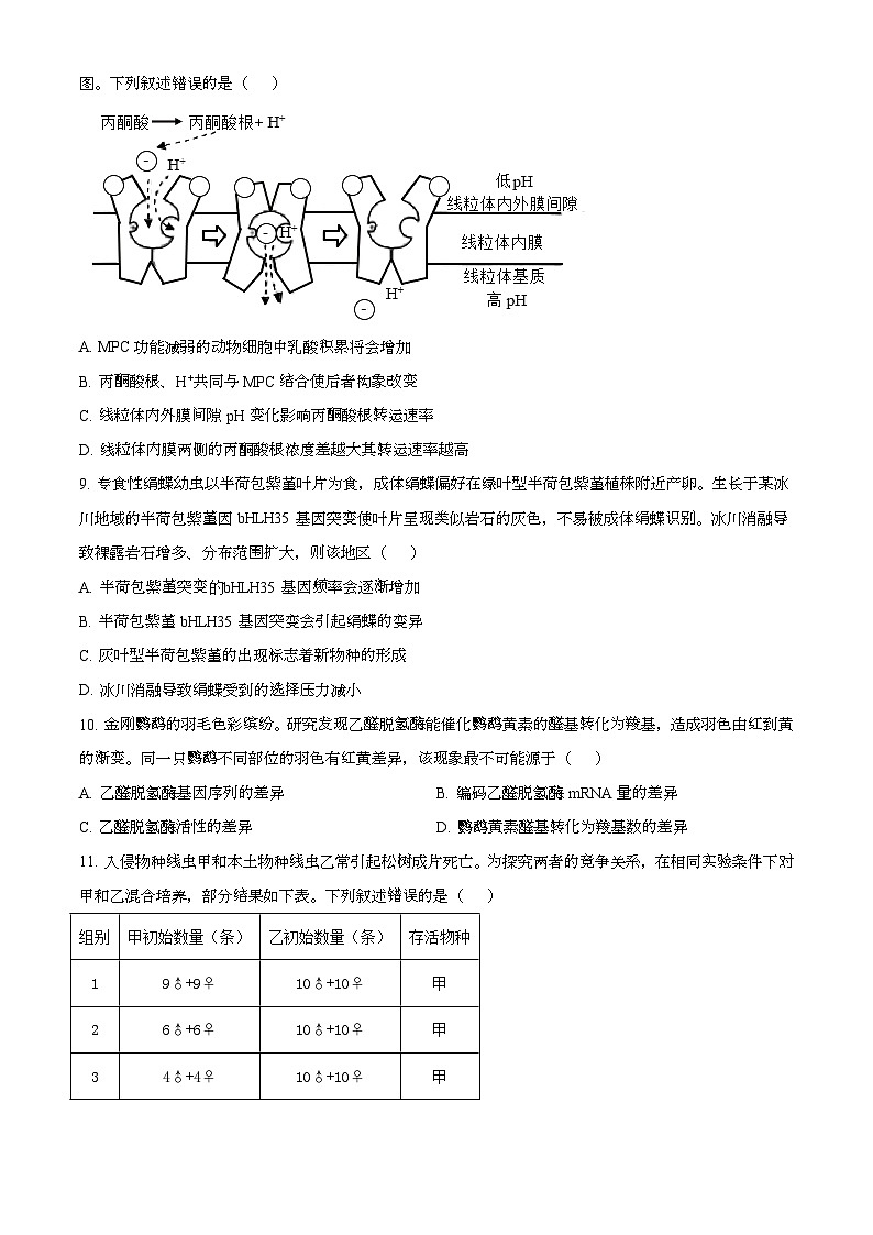 2025年6月宁夏普通高中学业水平选择性考试生物试题[原卷]附答案第3页