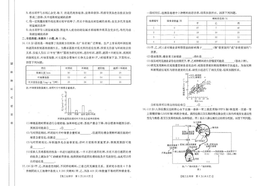 四川省金太阳2025届高三下学期2月开学考试生物试卷（含答案）第3页