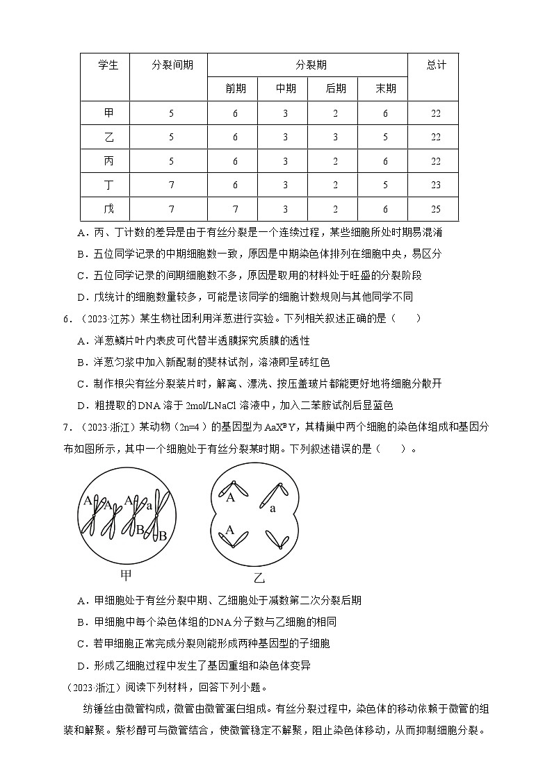 备战2026年高考生物真题分类汇编专题07有丝分裂和减数分裂(原卷版+解析版）第2页
