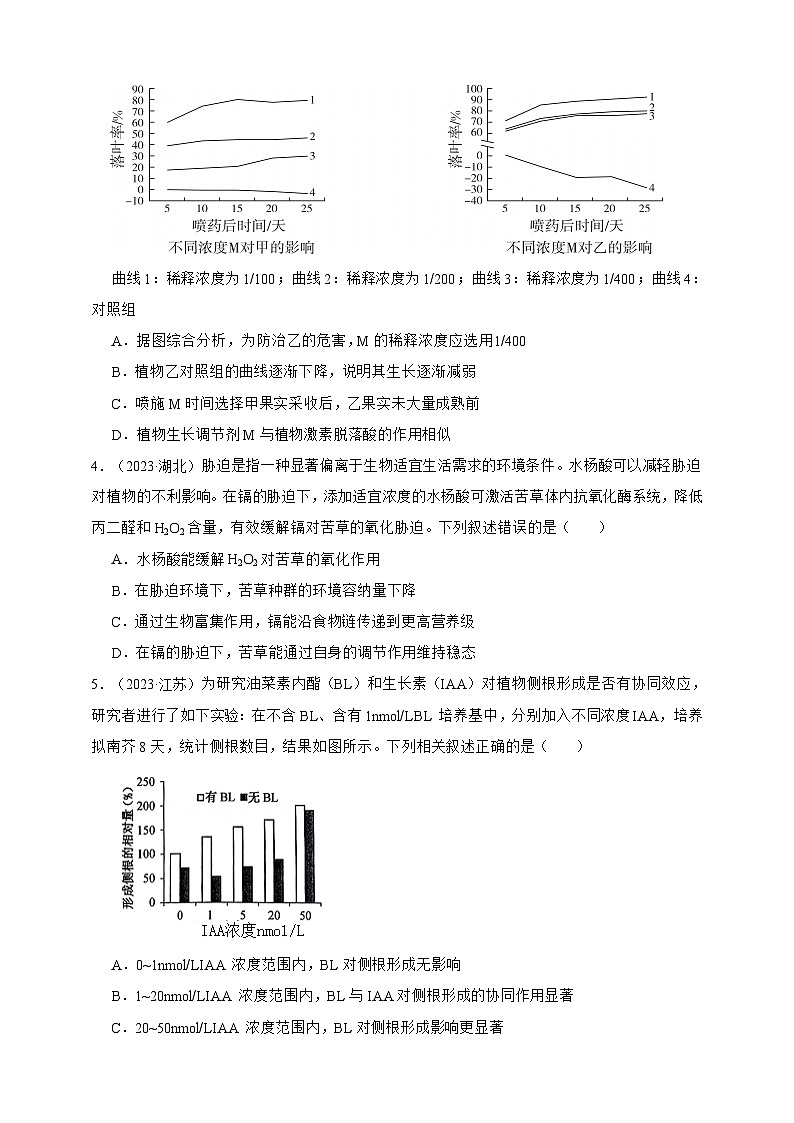 备战2026年高考生物真题分类汇编专题15植物生命活动的调节(原卷版+解析版）第2页