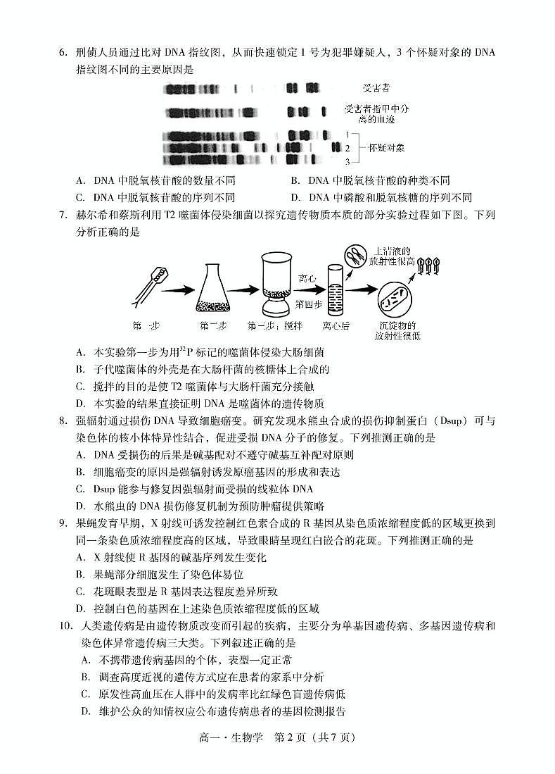 广东省肇庆市2024-2025学年高一下学期期末统一考试生物试卷（图片版有解析）第2页