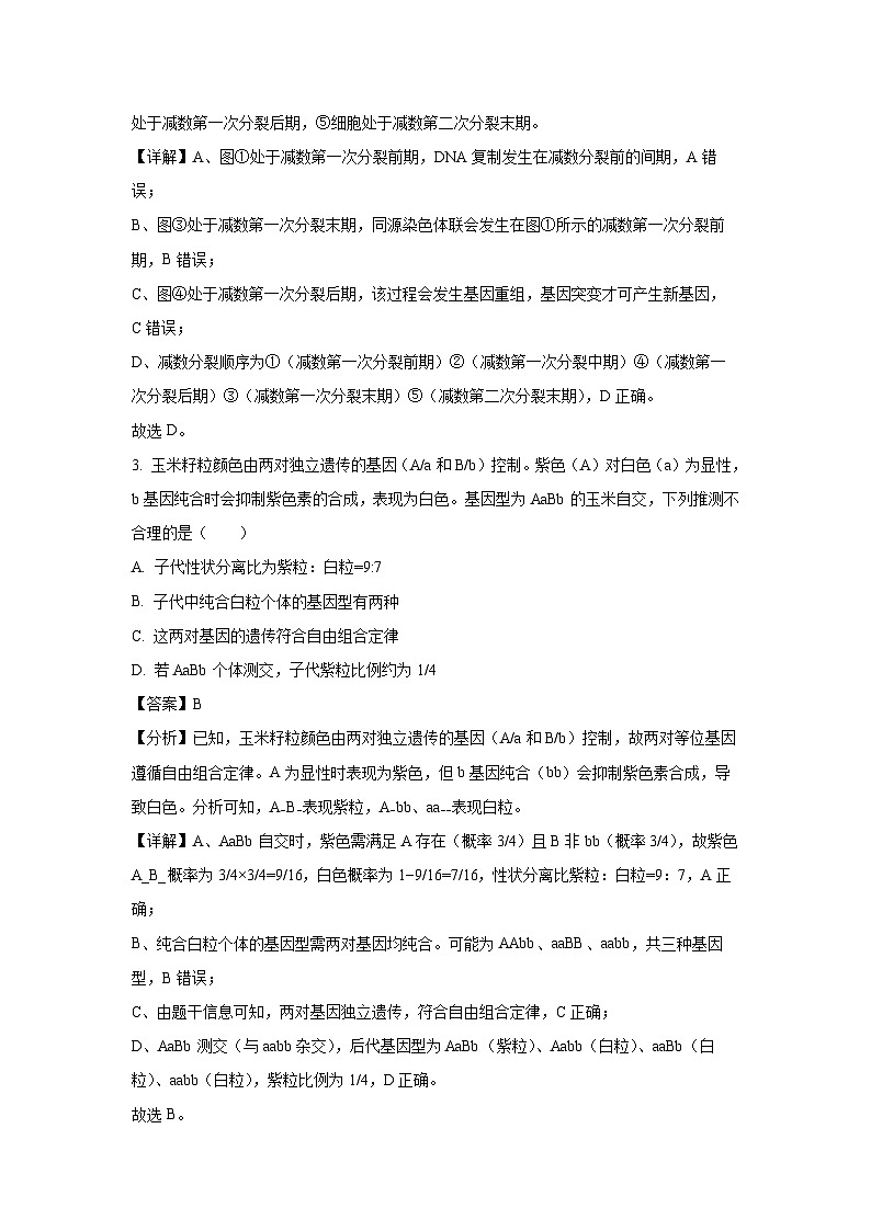 北京市朝阳区2024-2025学年高一下学期7月期末质量检测生物试卷（解析版）第2页