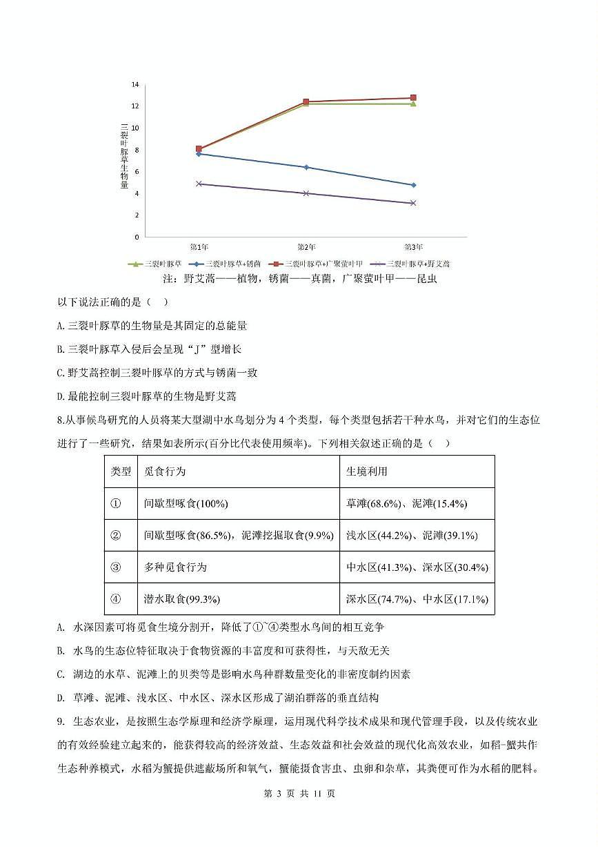 安徽省合肥市普通高中六校联盟2024-2025学年高二下学期期末考试 生物 PDF版含答案第3页