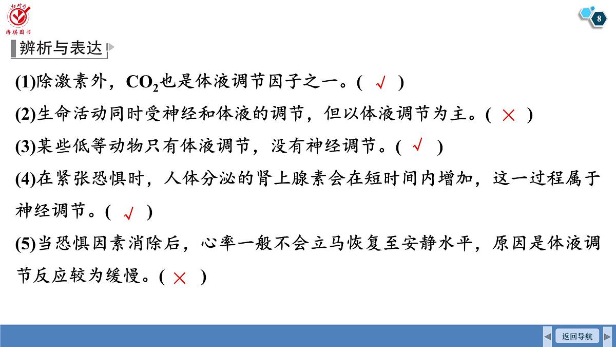高考生物【一轮复习】课件   第八单元   第38课时　体液调节与神经调节的关系第8页