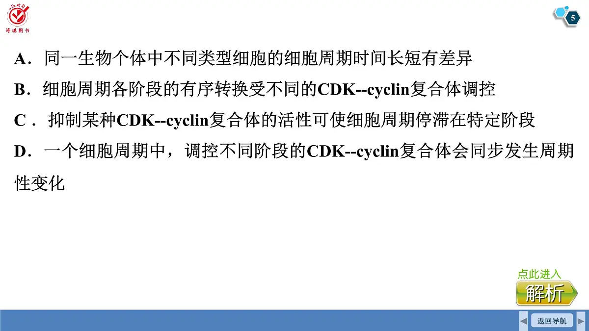 高考生物【一轮复习】课件　第四单元　命题情境3　细胞周期调控、细胞自噬和细胞焦亡第5页