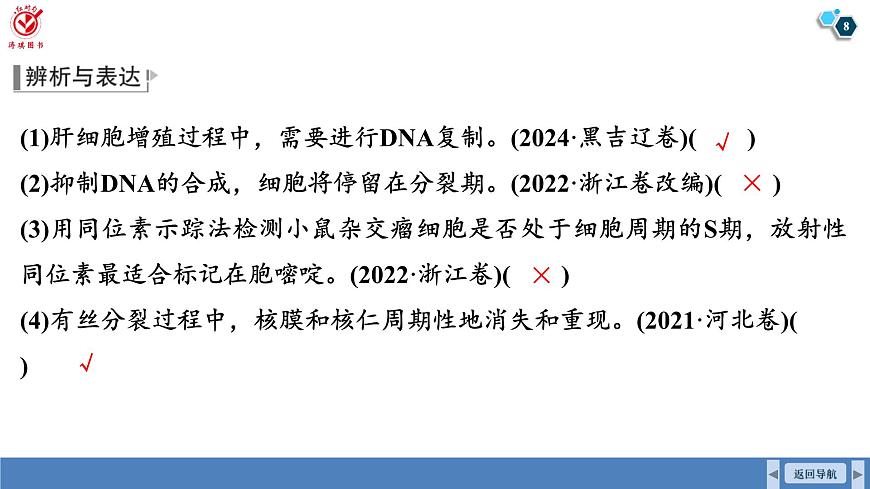 高考生物【一轮复习】课件　第四单元　第一十七课时　细胞的增殖第8页