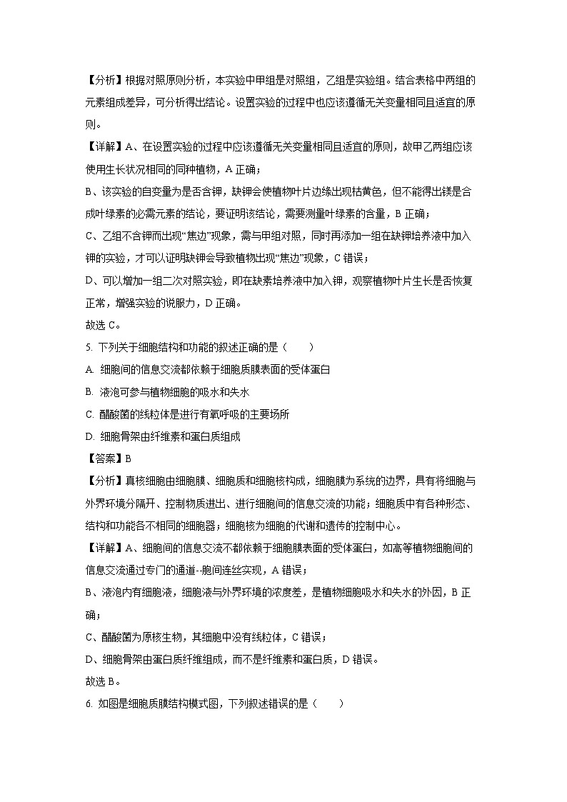 江苏省徐州市2024-2025学年高一上学期1月期末真题生物试卷（解析版）第3页