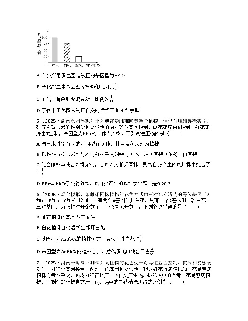 2026届高考生物一轮基础复习训练24 自由组合定律的解题规律及应用第2页