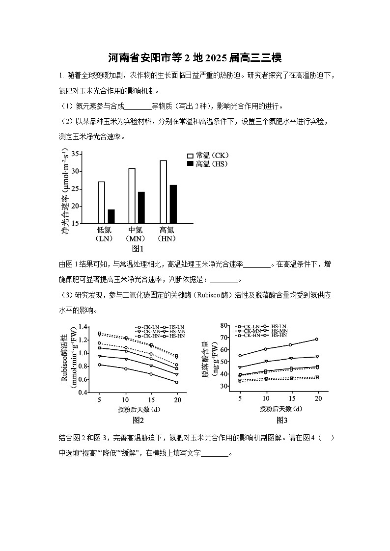 河南省安阳市等2地2025届高三三模生物试卷（解析版）第1页
