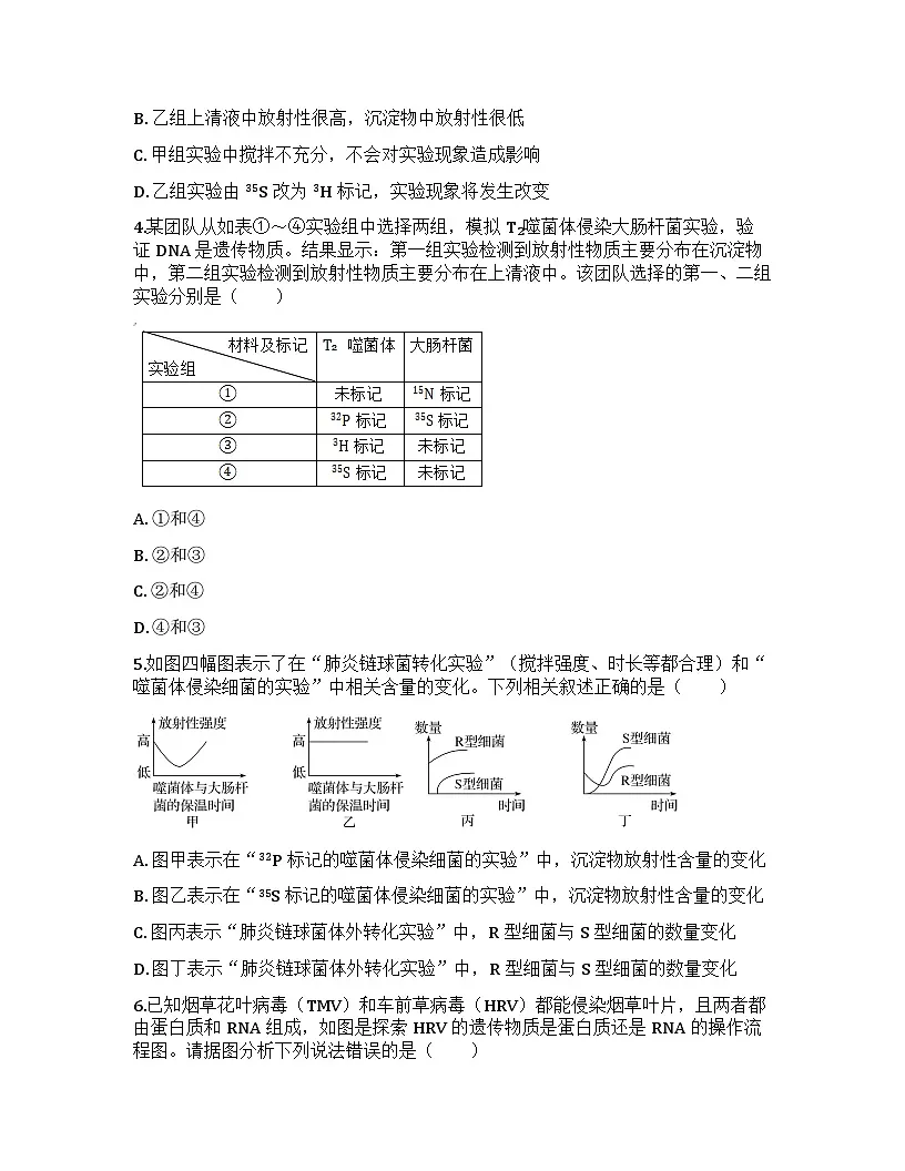 2026届高考生物一轮基础复习训练27 DNA是主要的遗传物质第2页