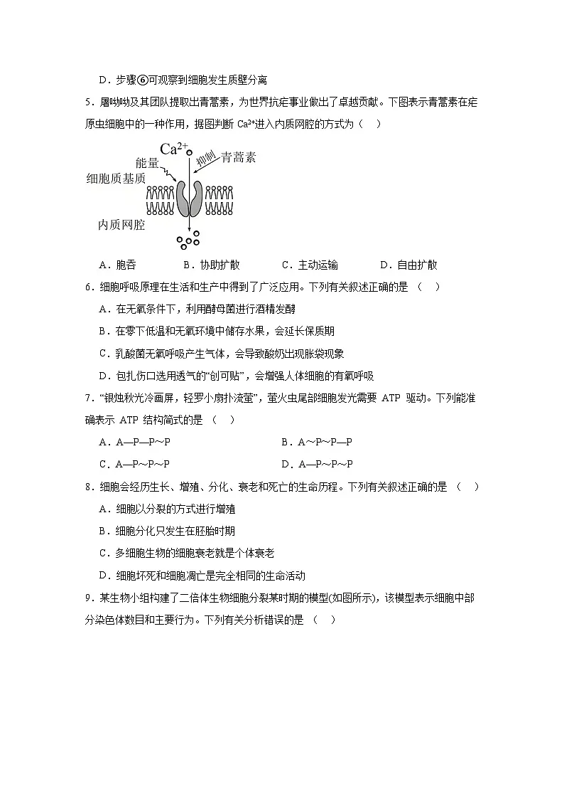 2024年山西省高中学业水平合格性考试生物试题（附答案解析）第2页
