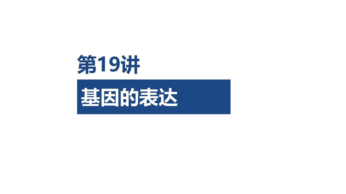 第19讲 基因的表达-第1课时 遗传信息的转录和翻译第1页