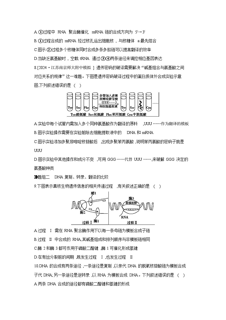 29 课时作业(二十七)　遗传信息的转录和翻译 【正文】【作业手册】第3页