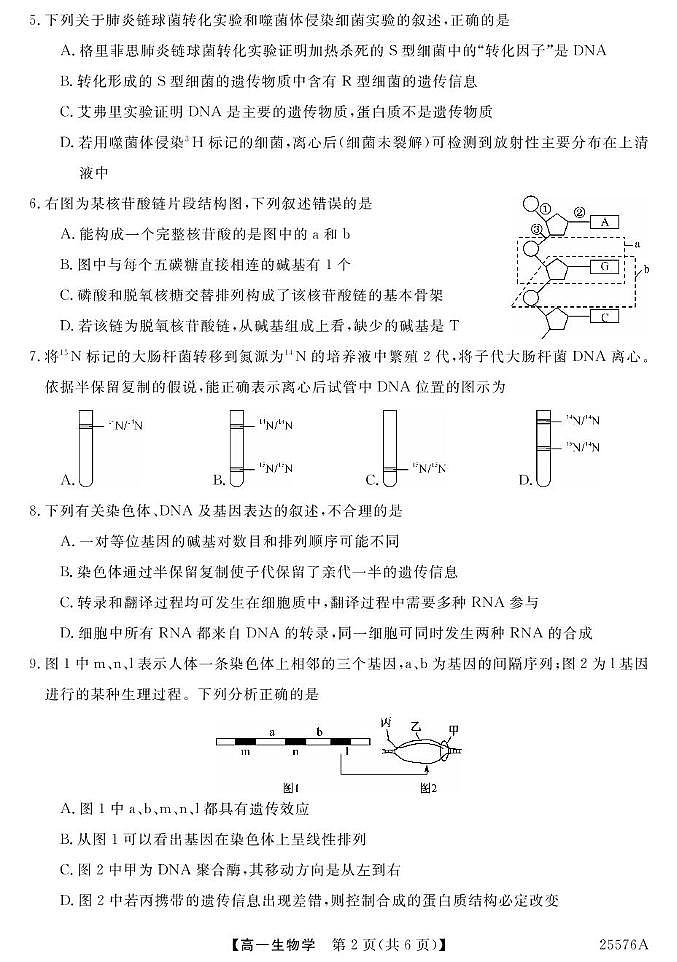 青海省海南藏族自治州高级中学2024-2025学年高一下学期期末考试生物试卷第2页