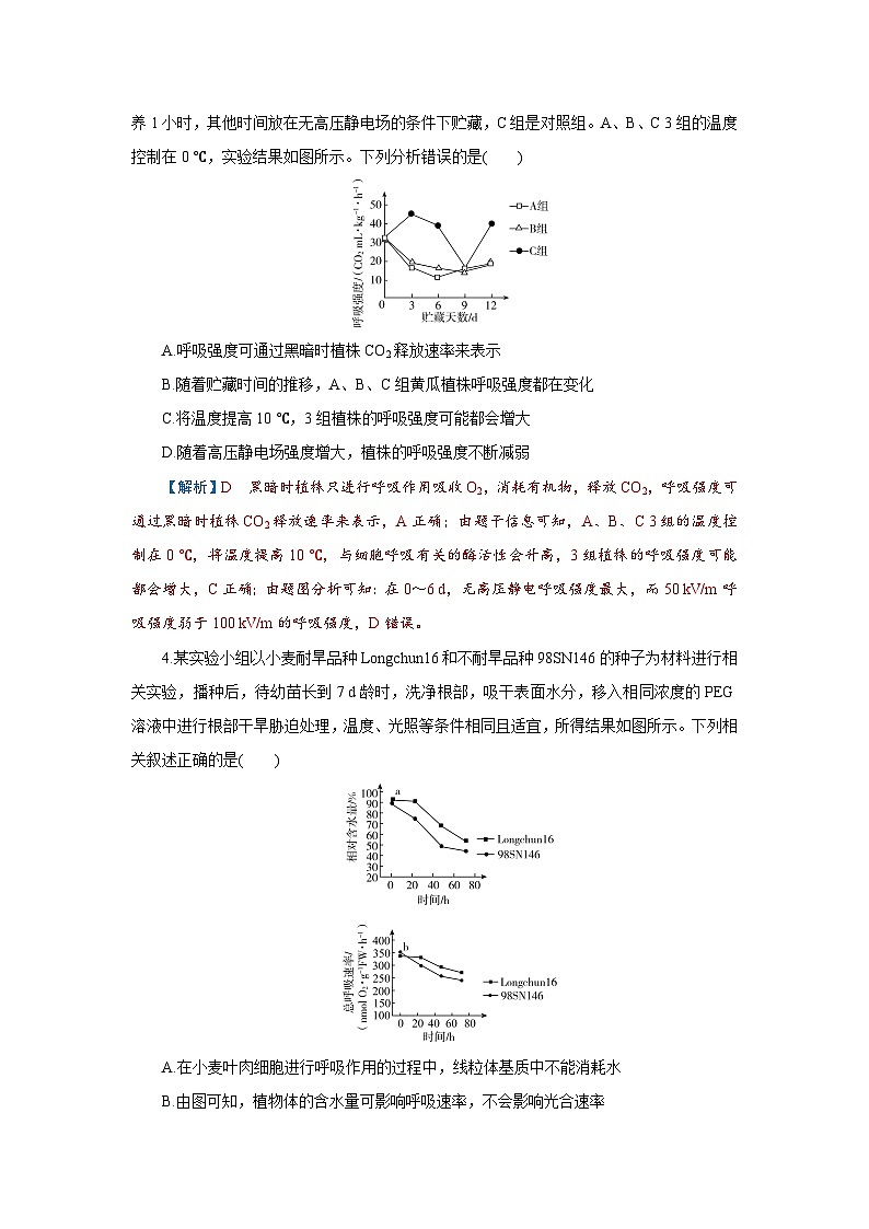 2026届高考生物学一轮专题复习练习：专题3 第2讲　细胞呼吸 习题及答案解析第2页
