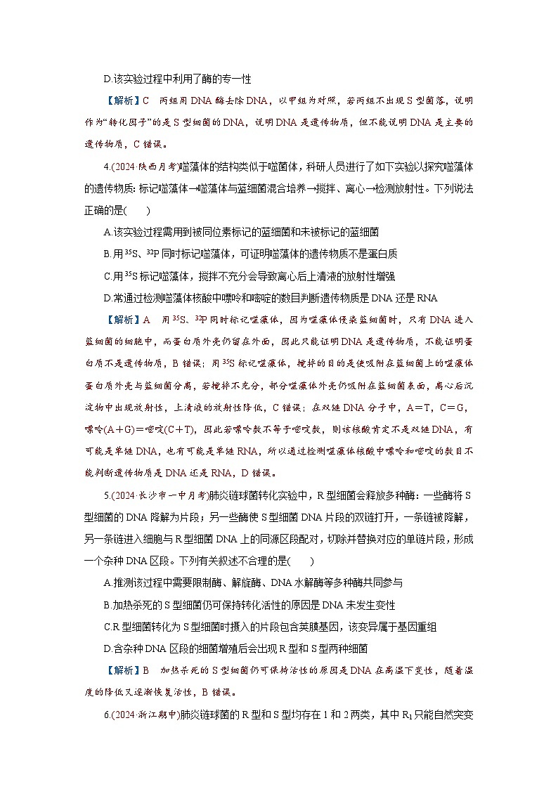 2026届高考生物学一轮专题复习练习：专题6 第1讲　DNA是主要的遗传物质 习题及答案解析第2页