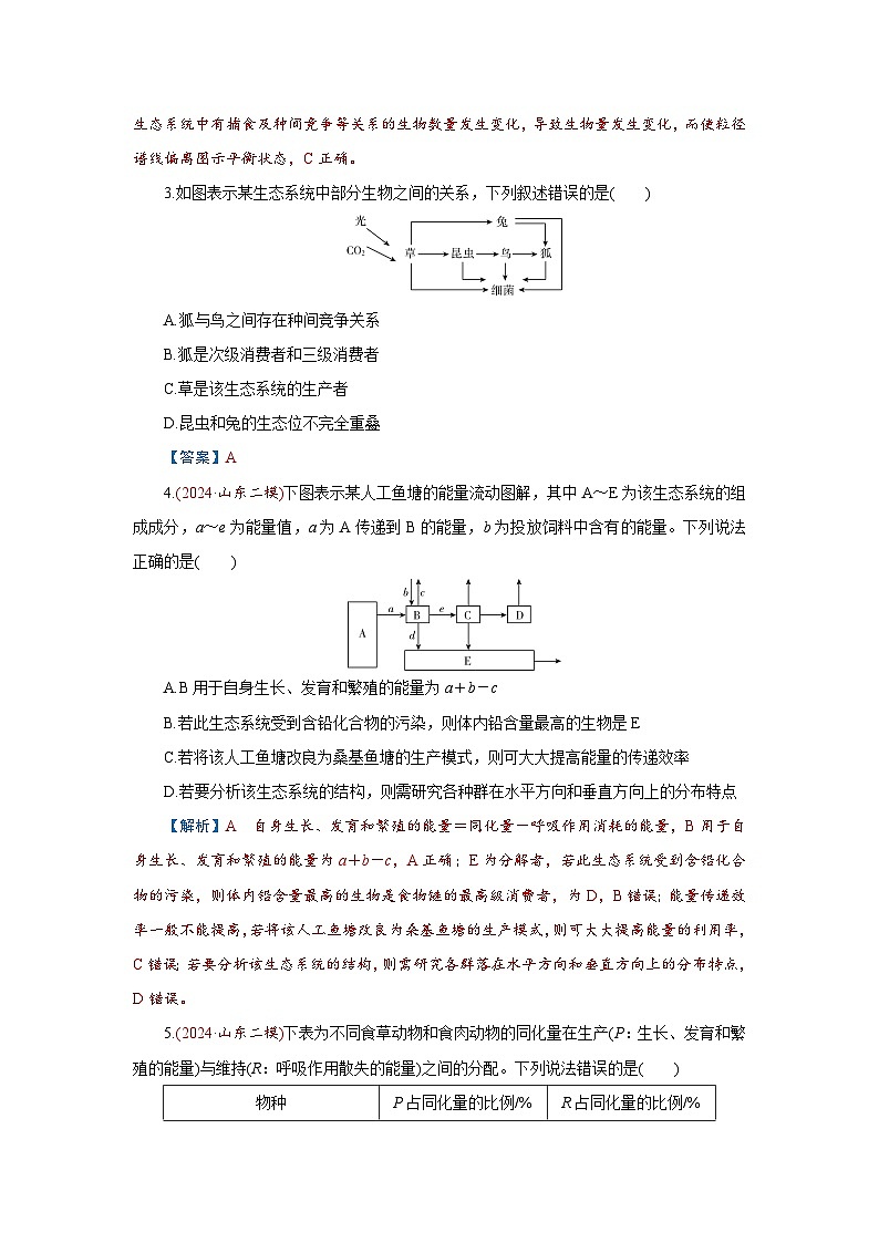 2026届高考生物学一轮专题复习练习：专题9 第3讲　生态系统的结构和能量流动 习题及答案解析第2页
