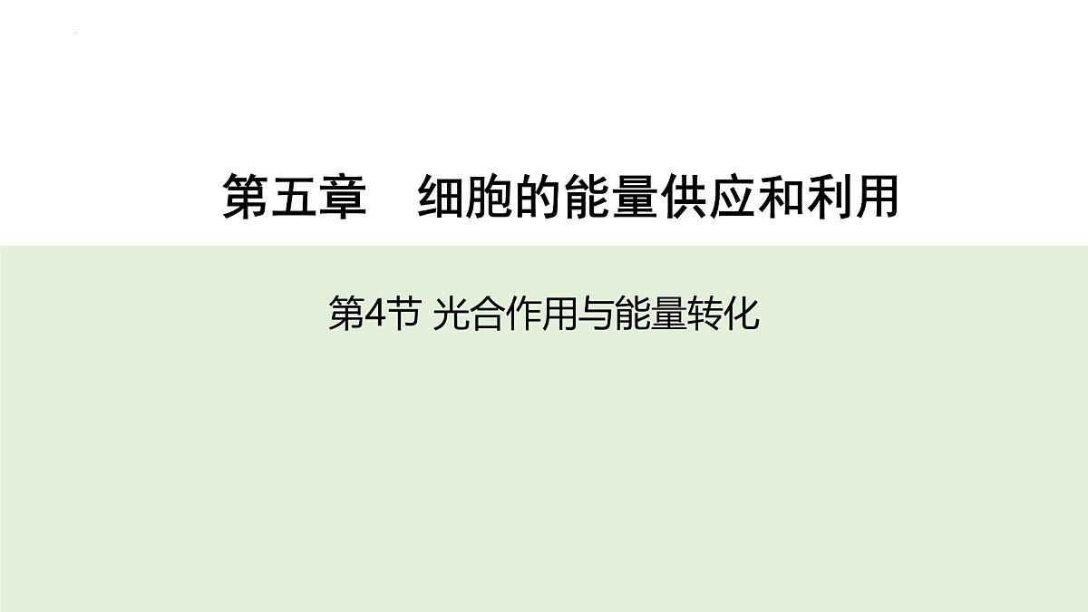 5.4光合作用与能量转化  第二课时 课件-2025-2026学年上学期高一生物（人教版）必修1第1页