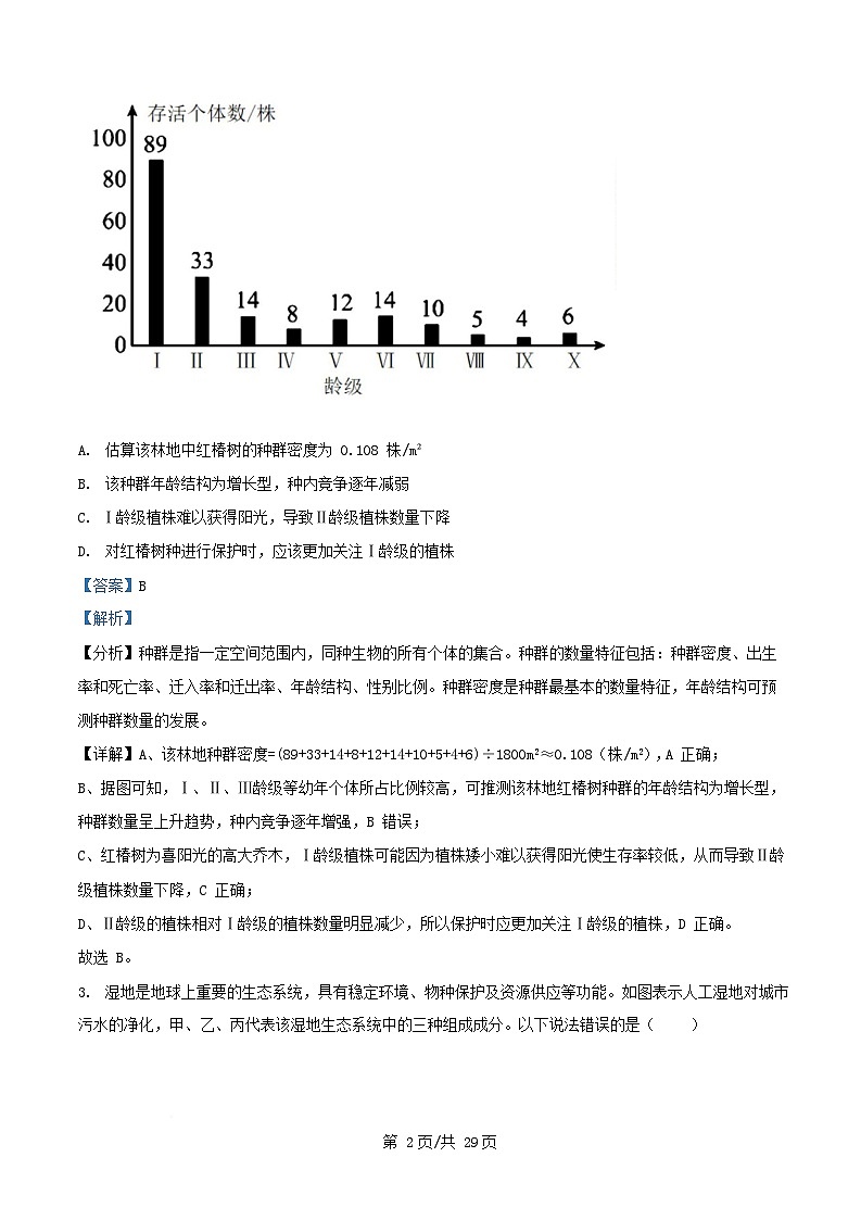 四川省南充市2024_2025学年高二生物下学期3月月考试题含解析 (1)第2页