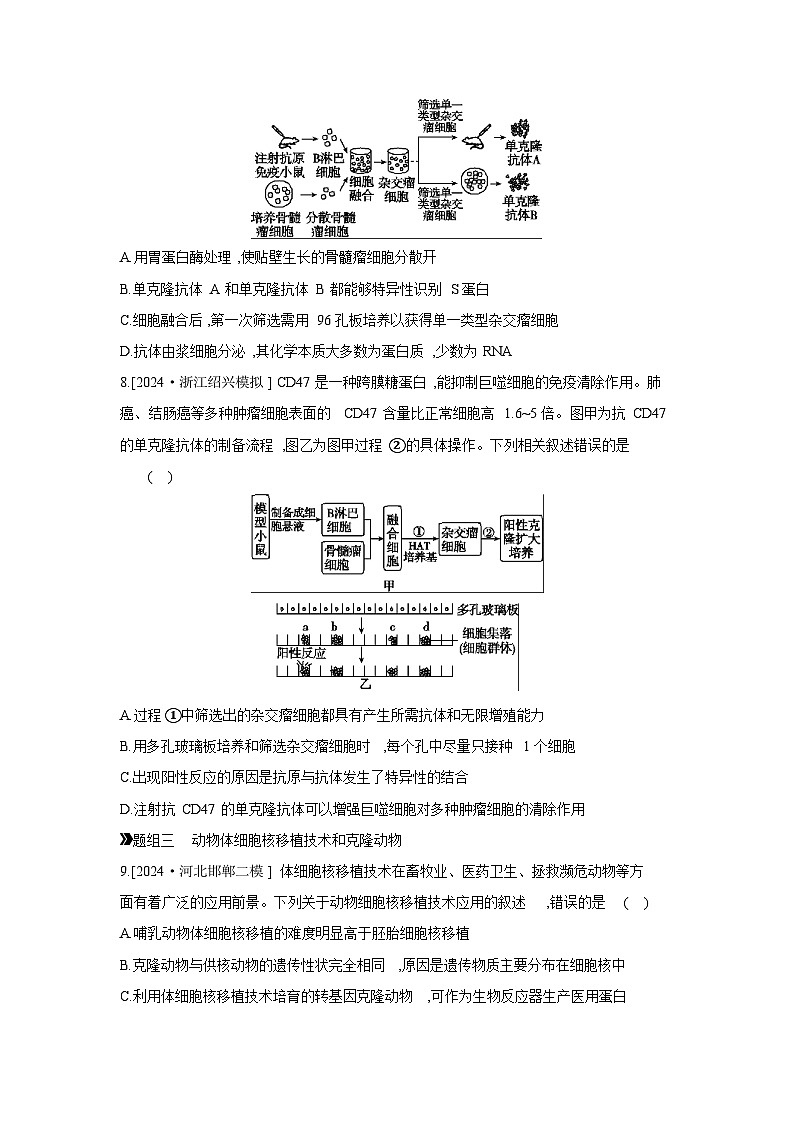 57 课时作业(五十二)　动物细胞工程 【正文】【作业手册】第3页