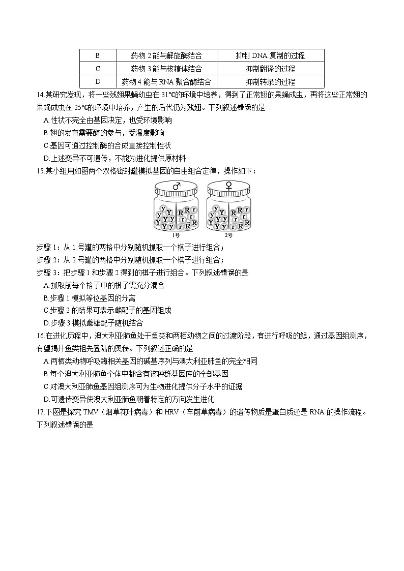 辽宁省大连市2024-2025学年高一下学期期末考试生物试卷（无答案）第3页
