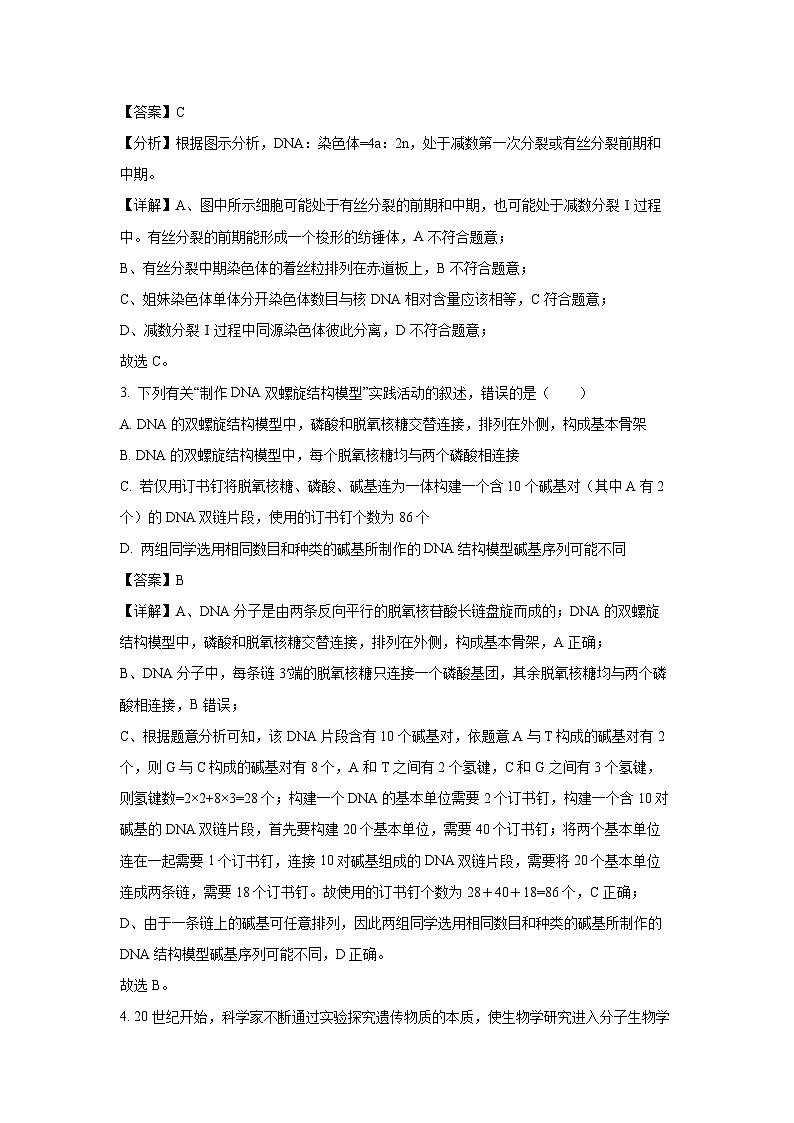 河北省沧州市四校联考2024-2025学年高一下学期6月期末生物试题（解析版）第2页