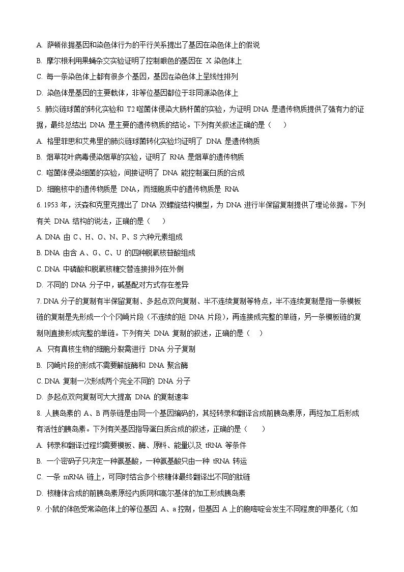 河北省承德市2024-2025学年高一下学期期末测试生物试卷第2页