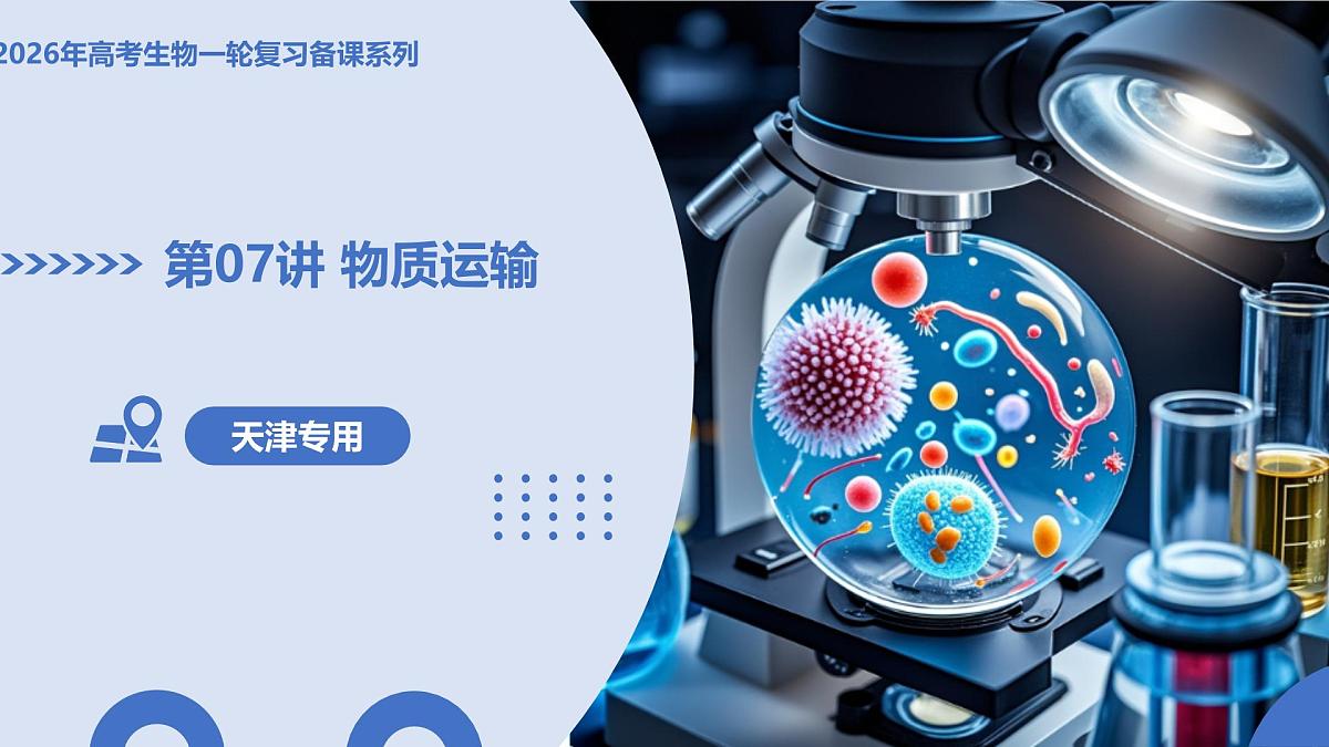 第07讲+物质运输（复习课件）（天津专用）2026年高考生物一轮复习讲练测第1页