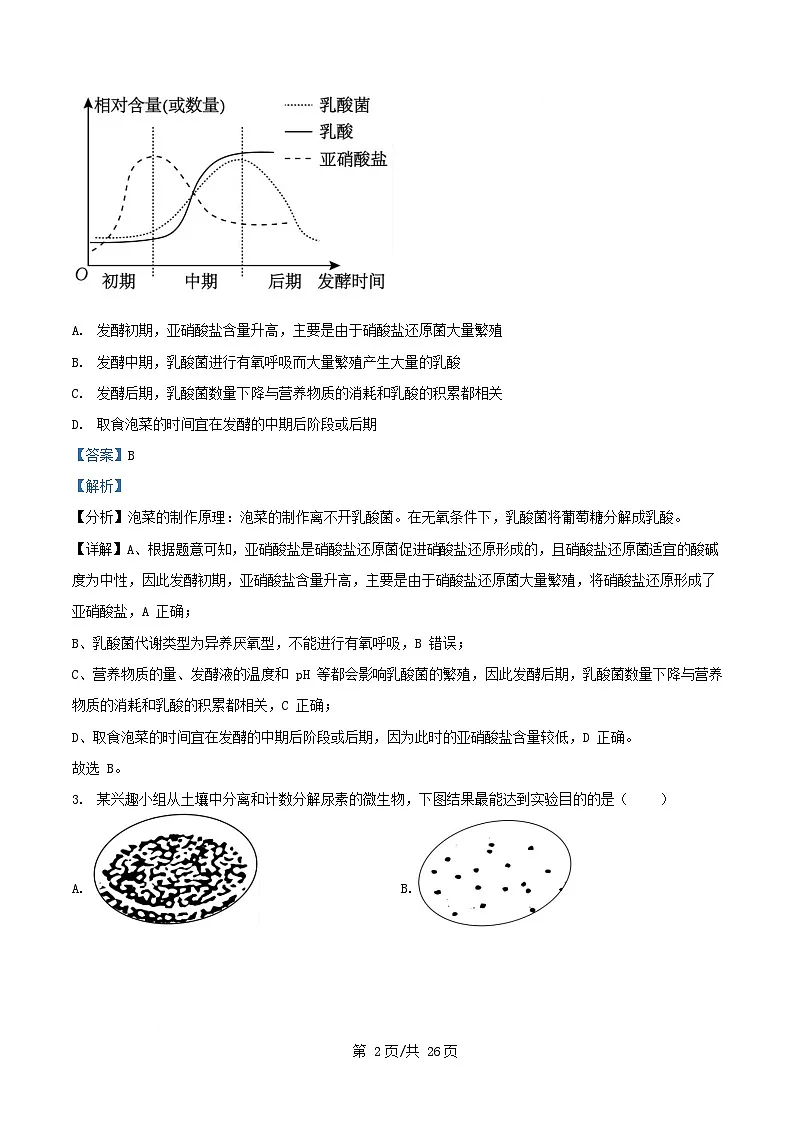 内蒙古自治区赤峰市红山区2024_2025学年高二生物下学期4月月考试题含解析第2页