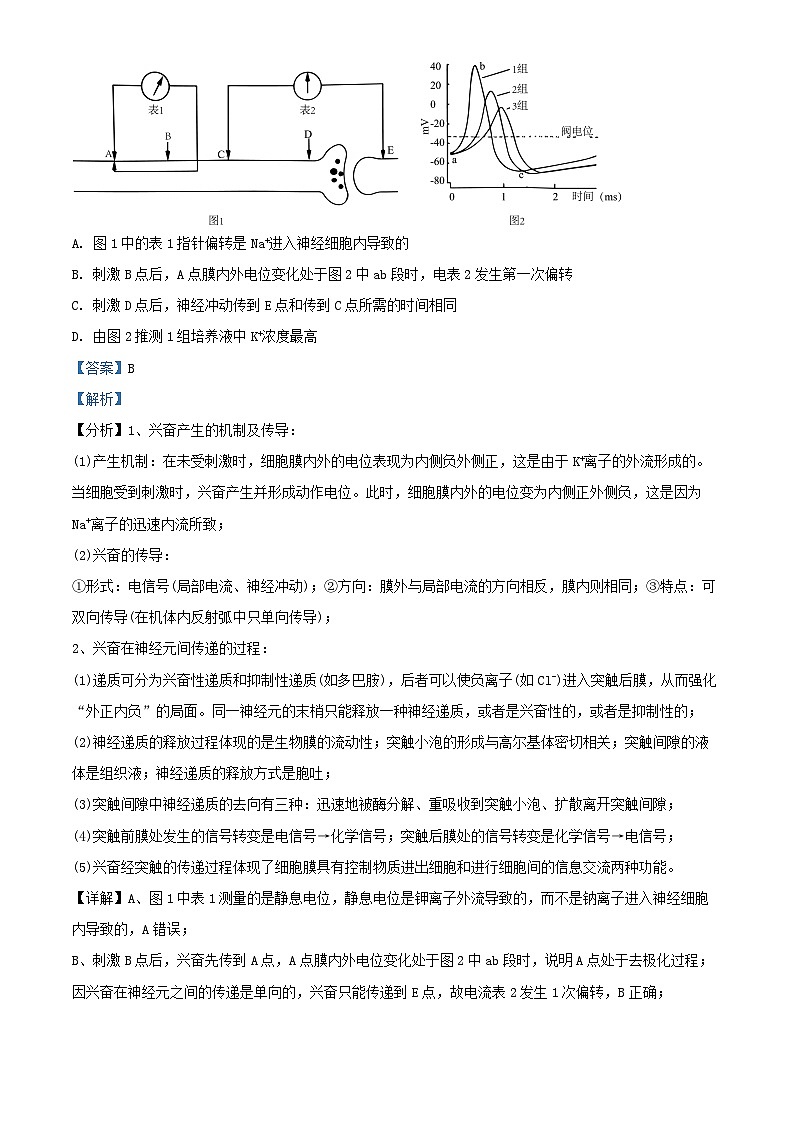 山东省济南市2024_2025学年高二生物上学期期末考试试题含解析第3页