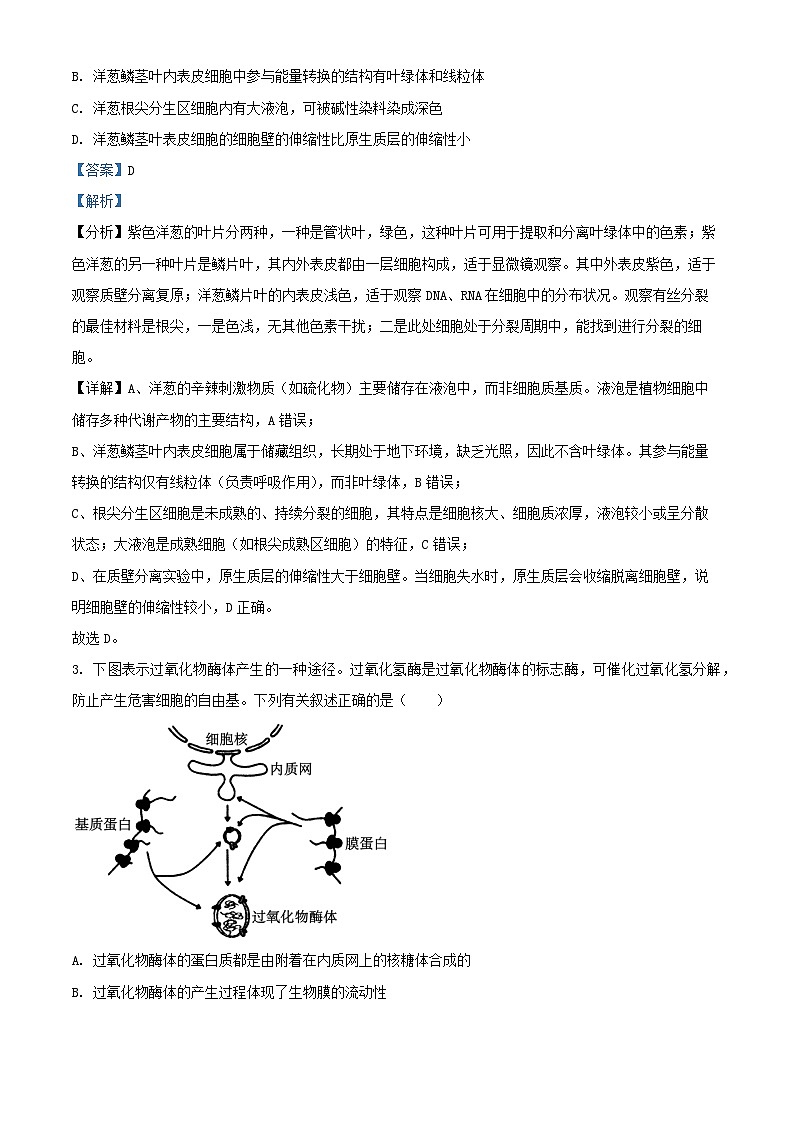陕西省渭南市2025届高三生物二模试题含解析第2页