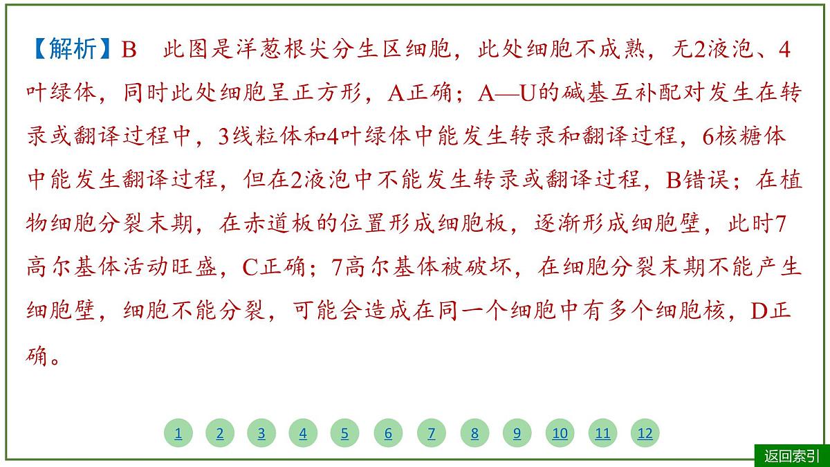 2026届高考生物学一轮复习习题课件及答案解析：专题2 第2讲 细胞器和生物膜系统第8页