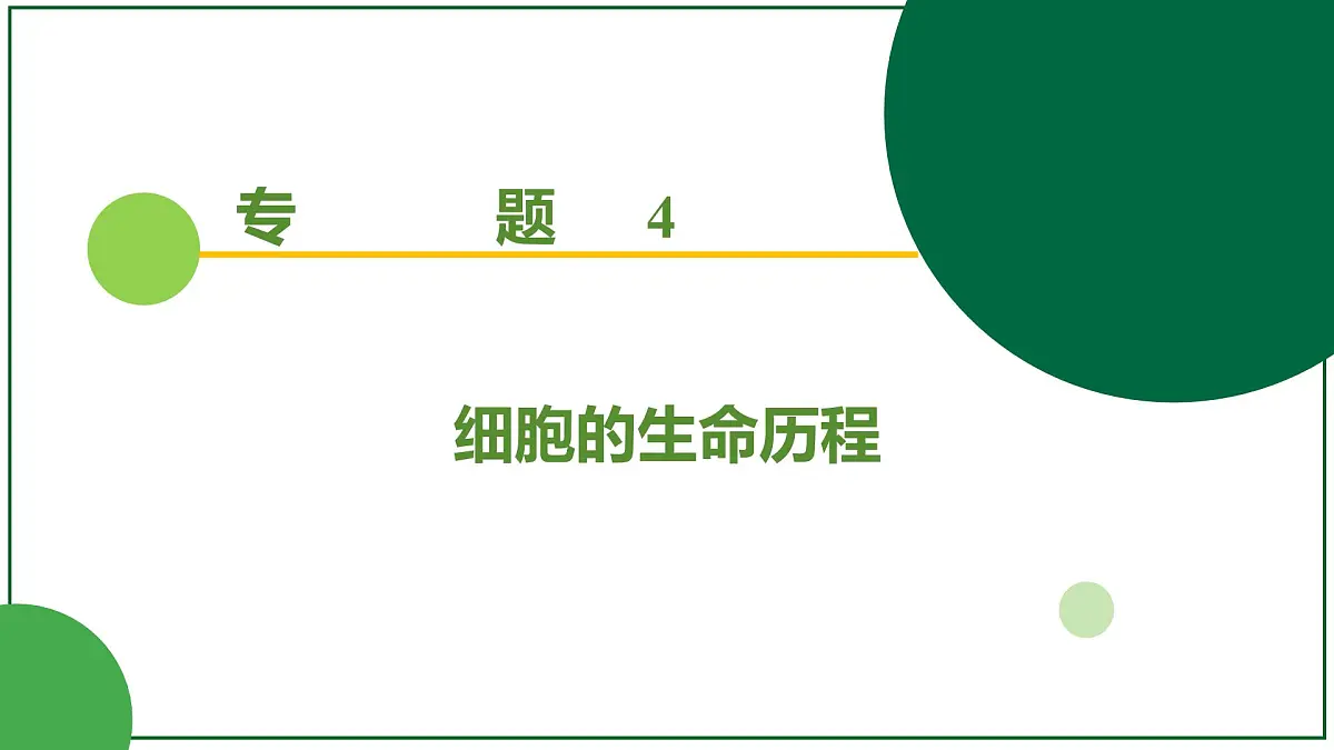 2026届高考生物学一轮复习习题课件及答案解析：专题4 第3讲 细胞的分化、衰老和死亡第1页