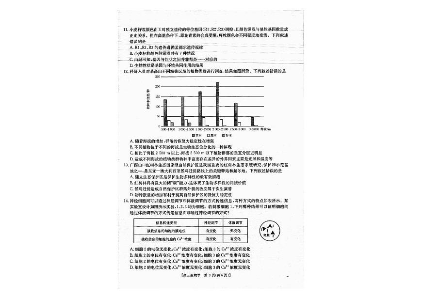 广西部分学校2026届高三上学期开学考试生物试卷（PDF版附解析）第2页