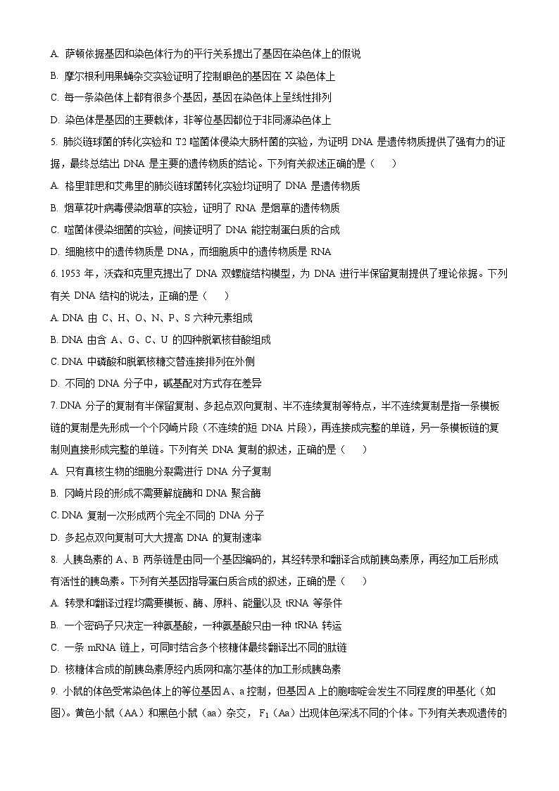 河北省承德市2024-2025学年高一下学期期末生物试卷（含答案）第2页