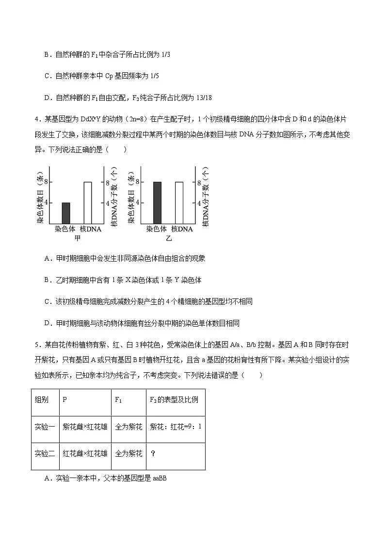 山东省东营市2024-2025学年高一下学期期末生物试卷（含答案）第2页
