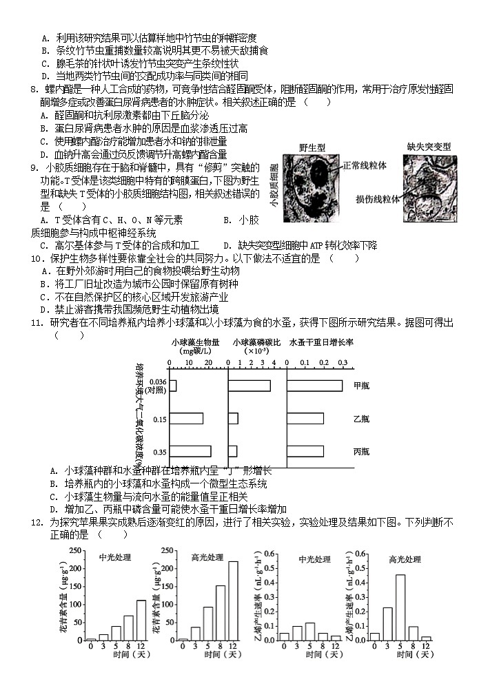 湖北省武汉市2025届高三生物下学期5月模拟考试第2页