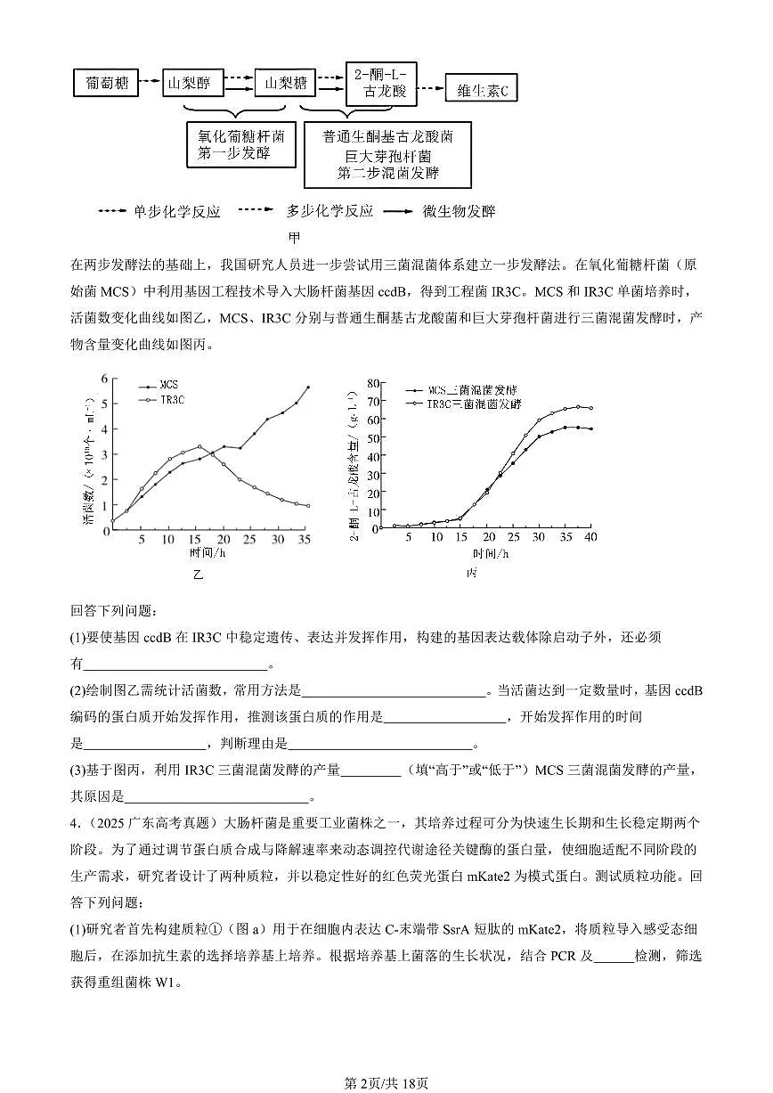 2023-2025全国高考真题生物汇编：基因工程的应用 有答案解析第2页